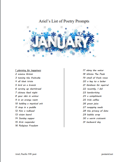 Ariel's List January pix
