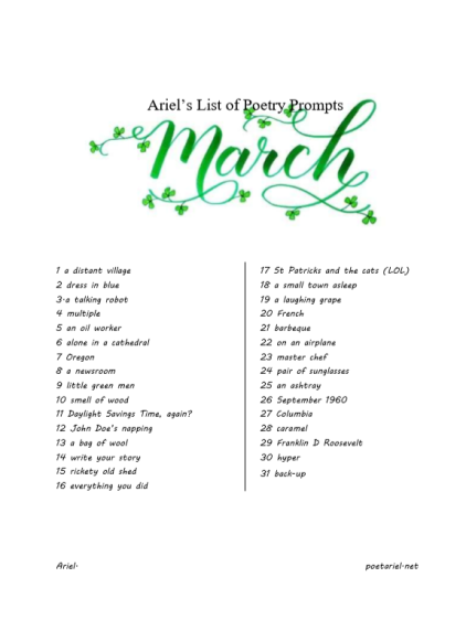 Ariels List March